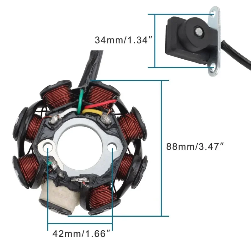 Hoc For 8 Coils Scooter Moped Motorcycle Stator Ignition Coil Magneto GY6 49cc 50cc 110cc 125cc 150cc 139QMB 147QMD 152QMI 157QM
Hoc For 8 Coils Scooter Moped Motorcycle Stator Ignition Coil Magneto GY6 49cc 50cc 110cc 125cc 150cc 139QMB 147QMD 152QMI 157QM