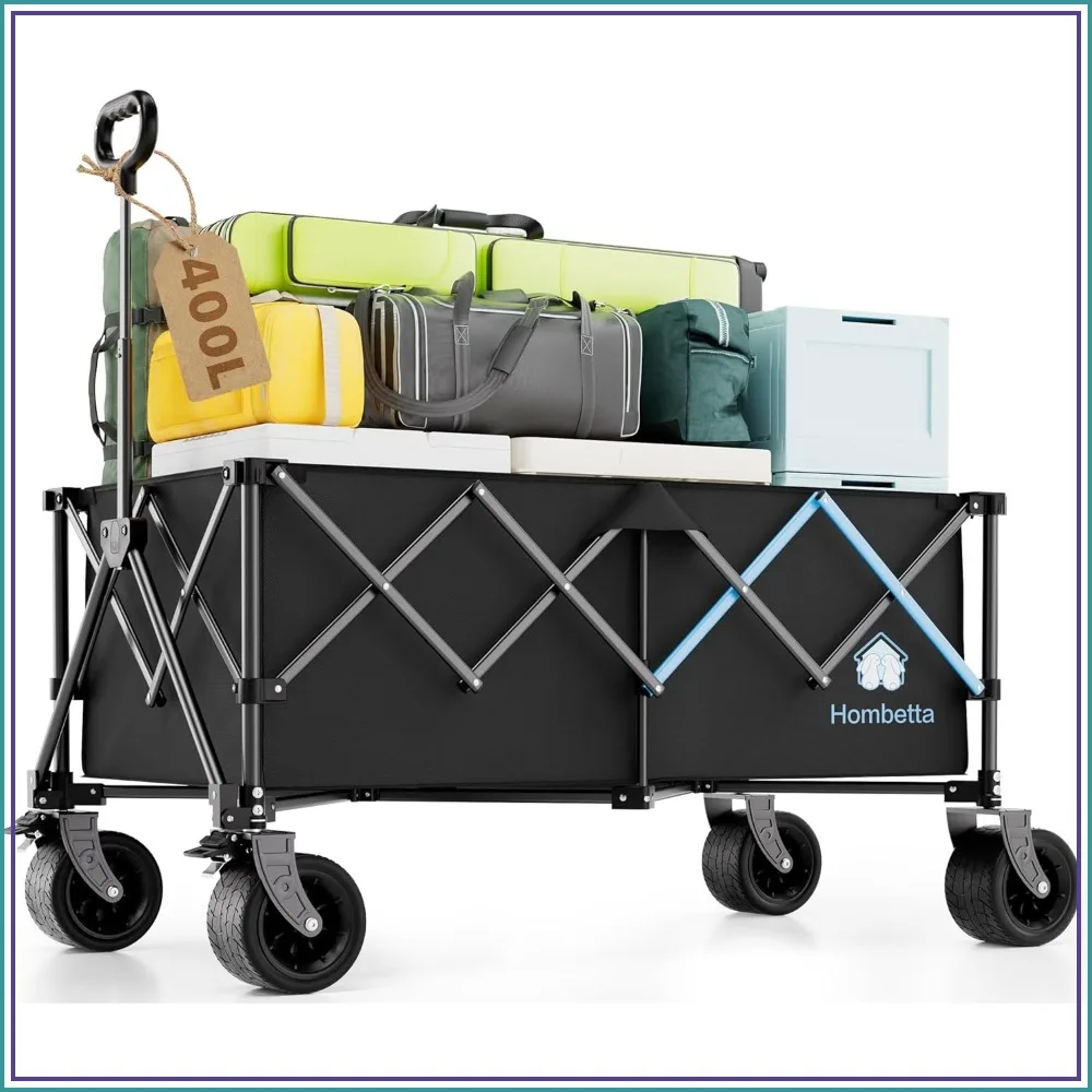 48" XL Collapsible Wagon Cart, 400L Heavy Duty Folding Wagon with All-Terrain Wheels, 560 lbs Capacity Utility Wagon for Camping, Garden, Sports, Beach and Shopping
48" XL Collapsible Wagon Cart, 400L Heavy Duty Folding Wagon with All-Terrain Wheels, 560 lbs Capacity Utility Wagon for Camping, Garden, Sports, Beach and Shopping