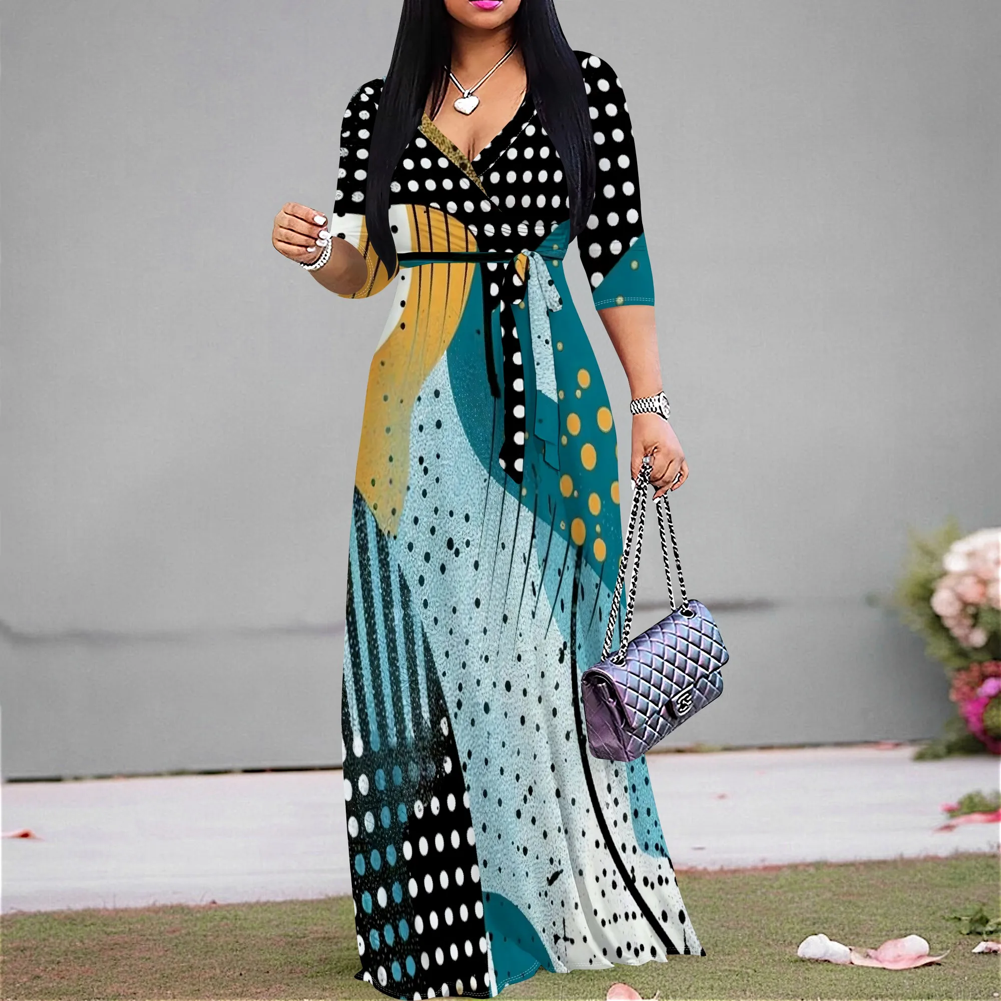 Women's Short Sleeve Sexy V Neck Loose Boho Long Dress Fashion Printed Split Hem Club Party Casual Vacation Maxi Dress
Women's Short Sleeve Sexy V Neck Loose Boho Long Dress Fashion Printed Split Hem Club Party Casual Vacation Maxi Dress