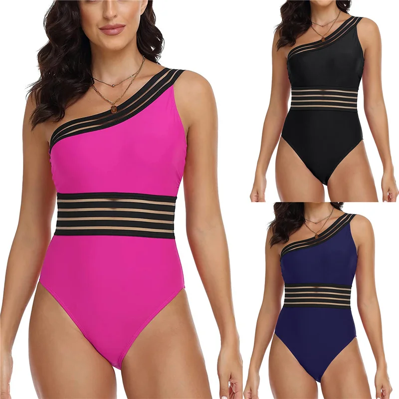 Women Bikini, Sleeveless One-shoulder See-through Patchwork Summer Swimming Bathing Swimsuit
Women Bikini, Sleeveless One-shoulder See-through Patchwork Summer Swimming Bathing Swimsuit