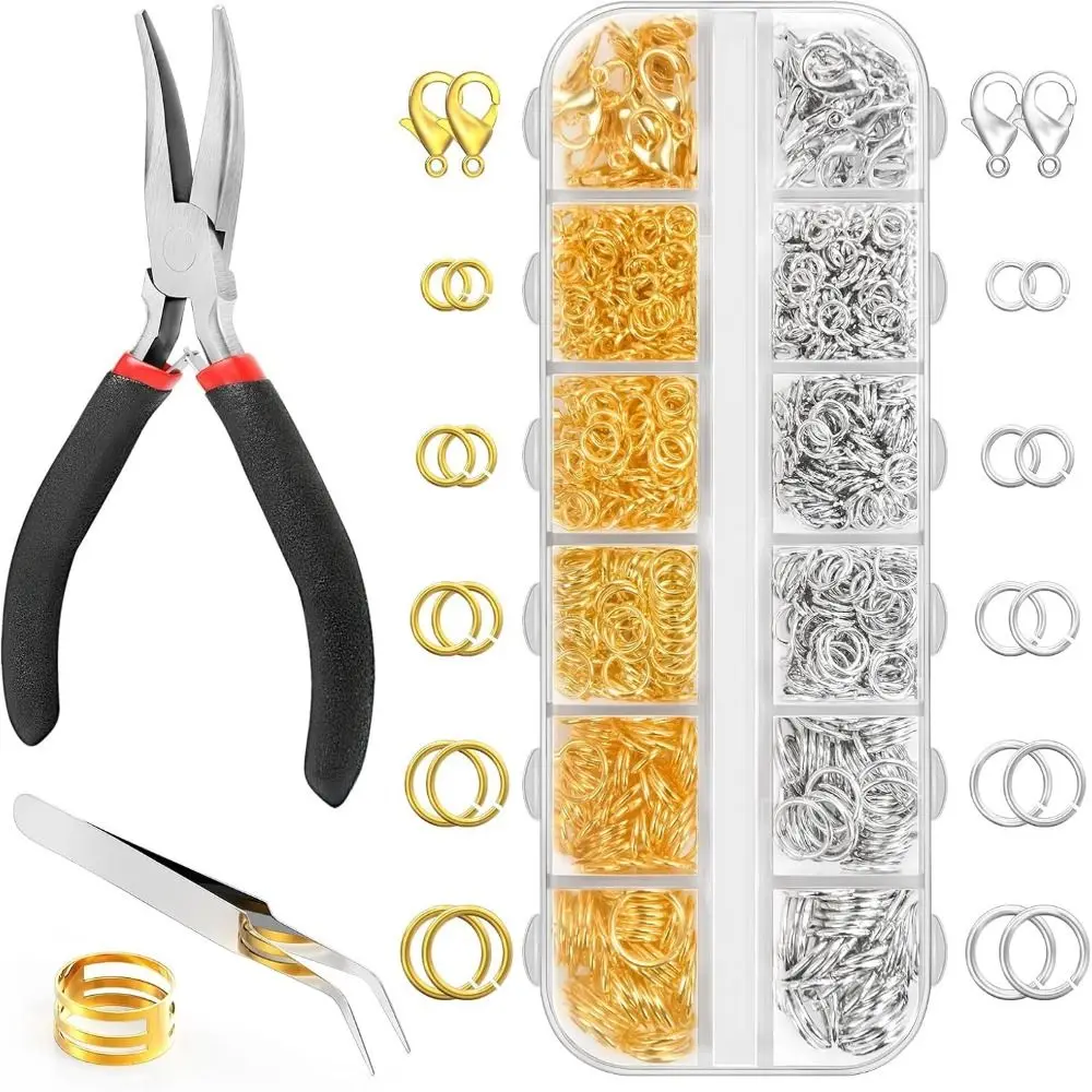 12 Grids Jewelry Findings Set Open Jump Rings Lobster Claw Clasp Jewelry Accessories Set with DIY Pliers Handmade
12 Grids Jewelry Findings Set Open Jump Rings Lobster Claw Clasp Jewelry Accessories Set with DIY Pliers Handmade