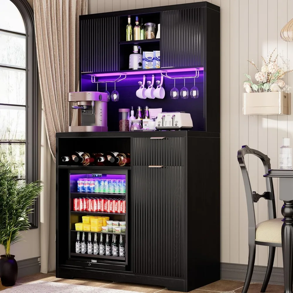 Tall Coffee Bar Cabinet with Mini Fridge Storage RGB Lighting Cup Holder for Kitchen Dining Room
Tall Coffee Bar Cabinet with Mini Fridge Storage RGB Lighting Cup Holder for Kitchen Dining Room