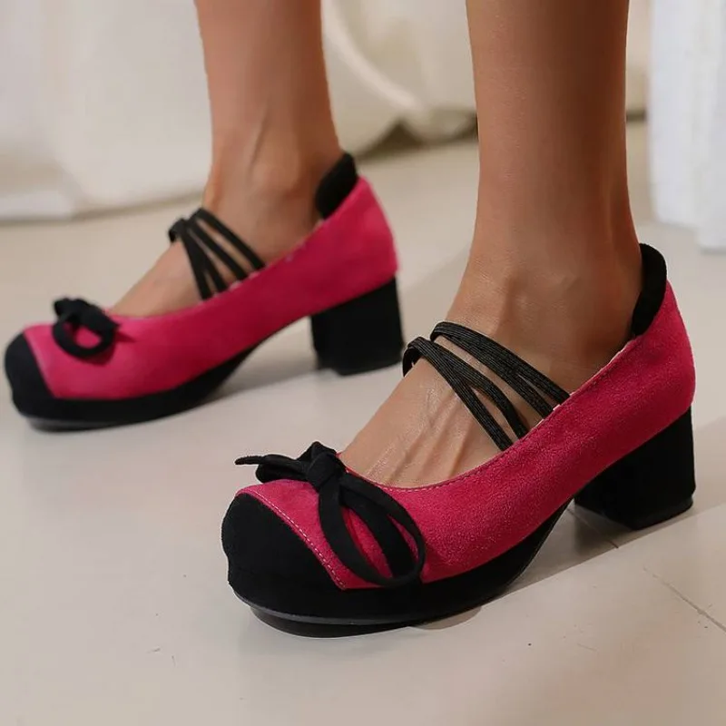 Spring New Style Fashion High-heeled Women's Shoes Color Block Round Head Shallow Mouth Butterfly-knot Square Heel Women's Shoes
Spring New Style Fashion High-heeled Women's Shoes Color Block Round Head Shallow Mouth Butterfly-knot Square Heel Women's Shoes