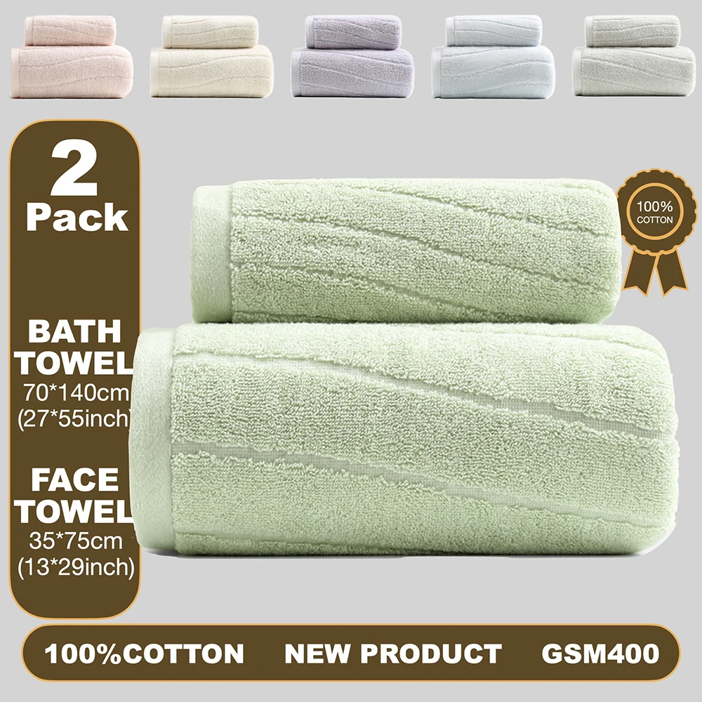 2 Pack BATH TOWEL 70x140CM & FACE TOWEL 35x75CM 100% Cotton Soft Absorbent Bath Towel Set for Bathroom Spa Gym Hotel Home Green
2 Pack BATH TOWEL 70x140CM & FACE TOWEL 35x75CM 100% Cotton Soft Absorbent Bath Towel Set for Bathroom Spa Gym Hotel Home Green