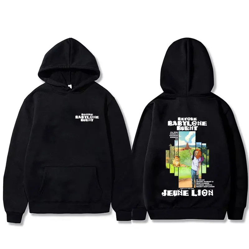 France Rapper Jeune Lion BEFORE BABYLONE BURNT Album Graphic Print Hoodie Men Women Hip Hop Fashion Pop Music Pullover Hoodies
France Rapper Jeune Lion BEFORE BABYLONE BURNT Album Graphic Print Hoodie Men Women Hip Hop Fashion Pop Music Pullover Hoodies