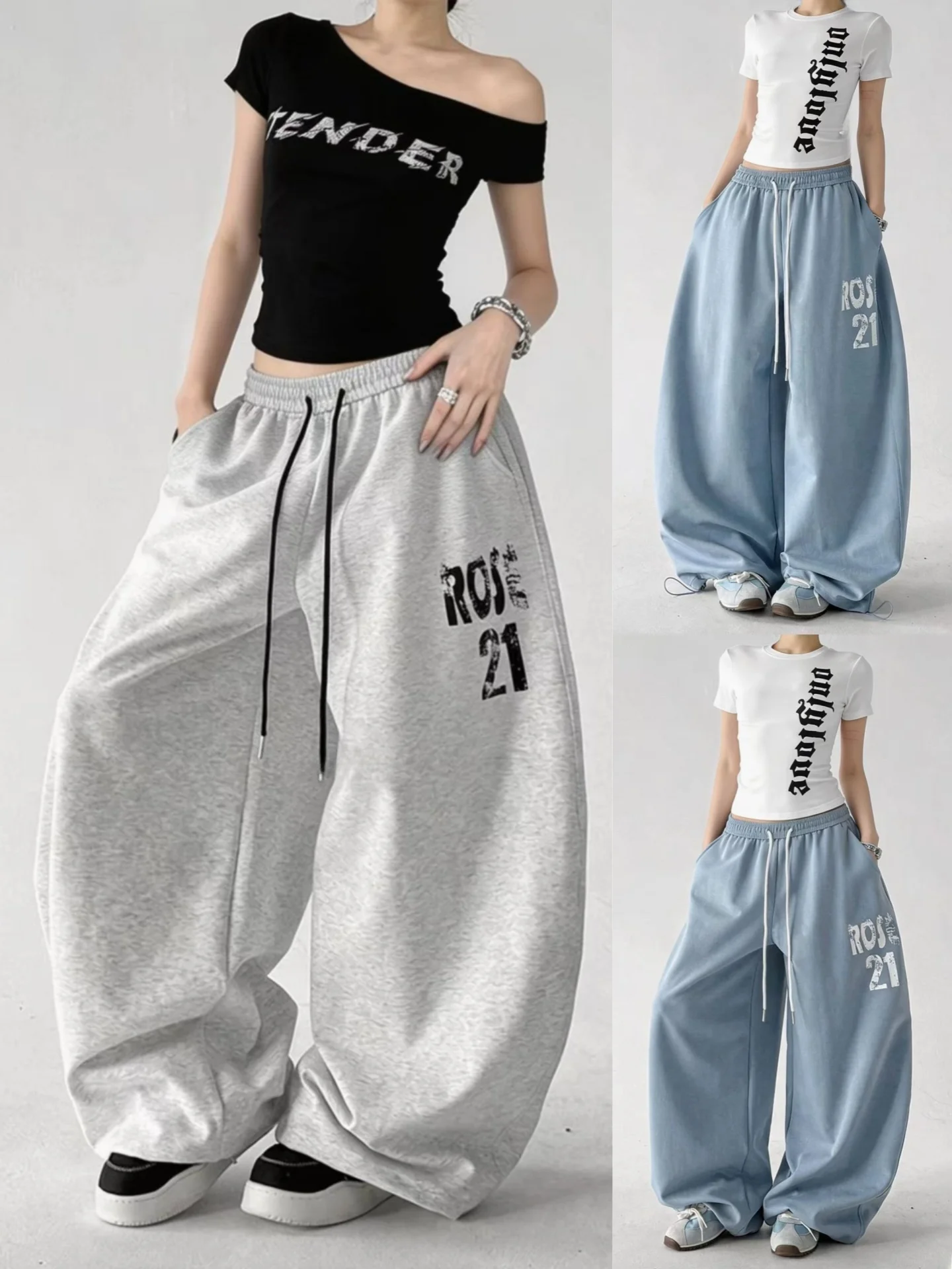 Trendy High Waist Wide Leg Sweatpants Unisex Summer New Loose Dancing Sport Slimming Casual Pants American Style Polyester Fiber
Trendy High Waist Wide Leg Sweatpants Unisex Summer New Loose Dancing Sport Slimming Casual Pants American Style Polyester Fiber