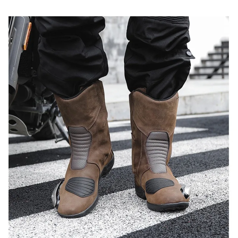 Zapatos de motocicleta, botas de Motocross de cuero completo con protector palanca cambios, botas café, botas Enduro pa
Zapatos de motocicleta, botas de Motocross de cuero completo con protector palanca cambios, botas café, botas Enduro pa