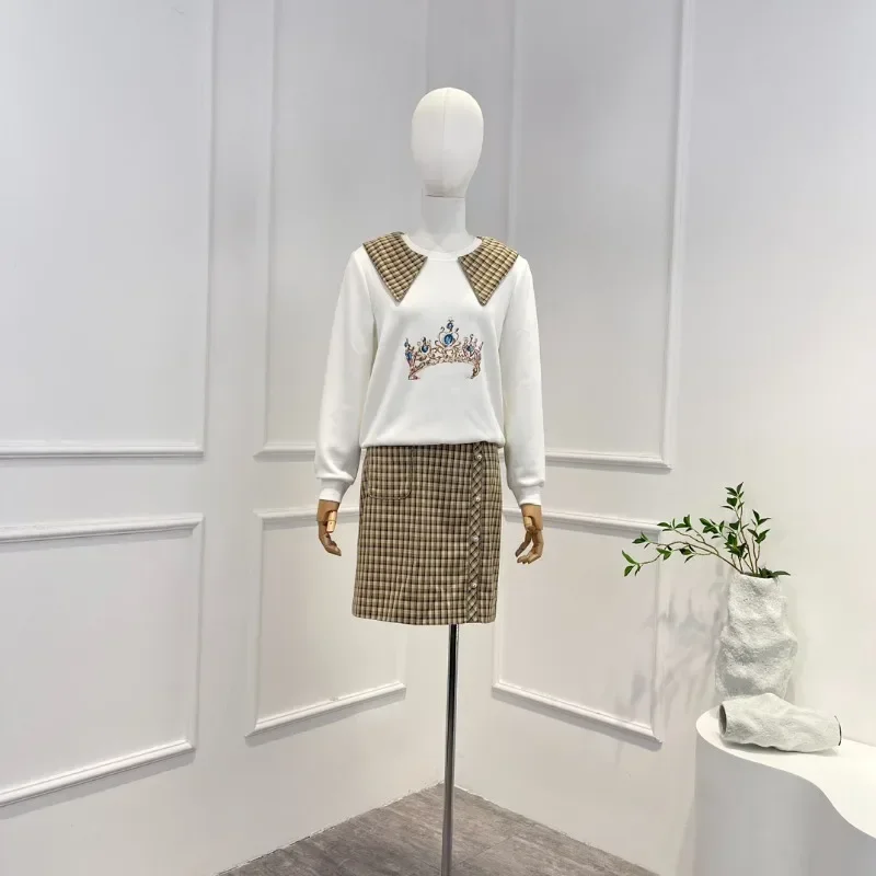 2023 Summer Latest High Quality Office Lady Print Striped O-neck Pullover Women Skirt Sets
2023 Summer Latest High Quality Office Lady Print Striped O-neck Pullover Women Skirt Sets