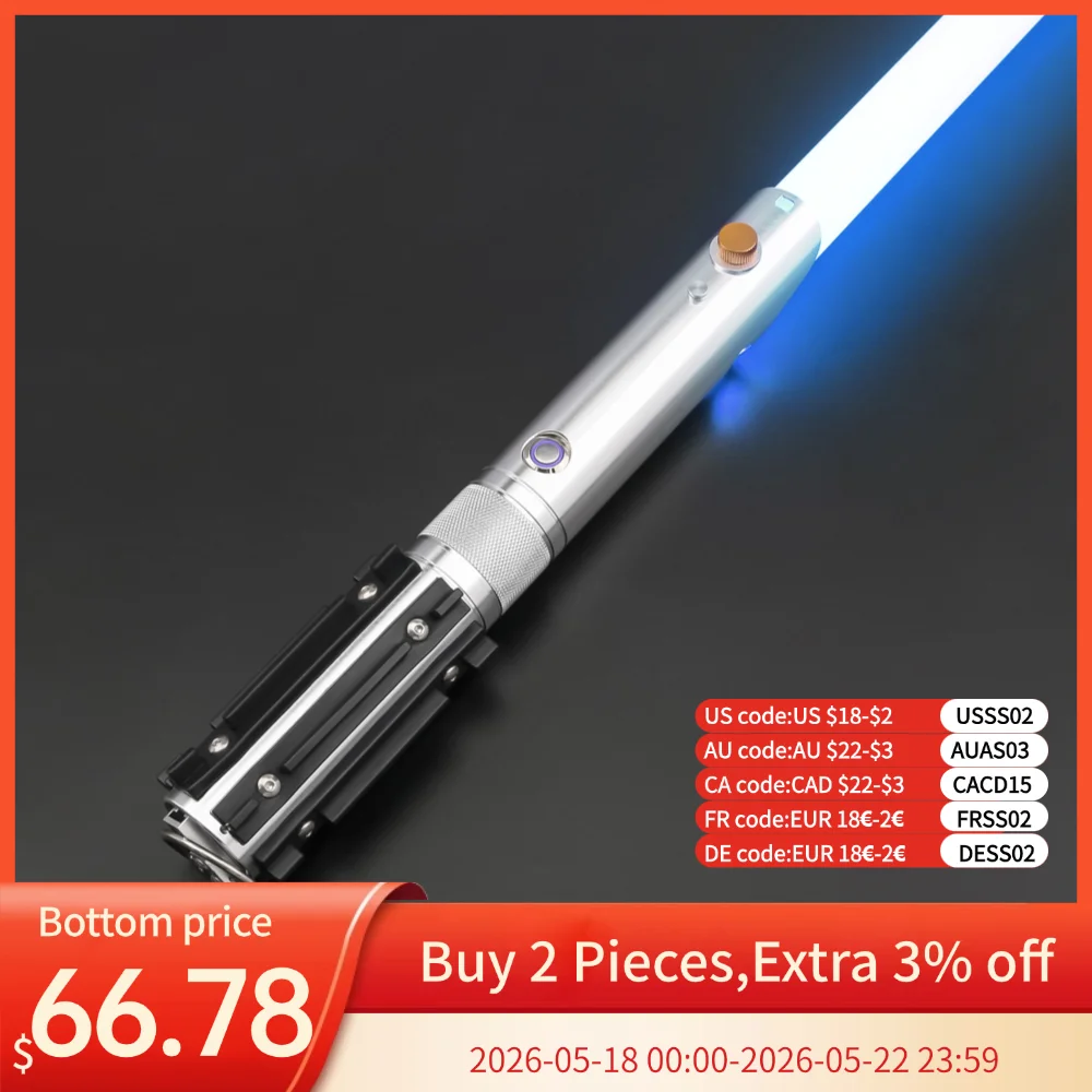 TXQSABER Anakin Lightsaber Christmas Laser Pixel board RGB Smooth Swing Metal Hilt With LED Strip Blade SDCard Proffie
TXQSABER Anakin Lightsaber Christmas Laser Pixel board RGB Smooth Swing Metal Hilt With LED Strip Blade SDCard Proffie