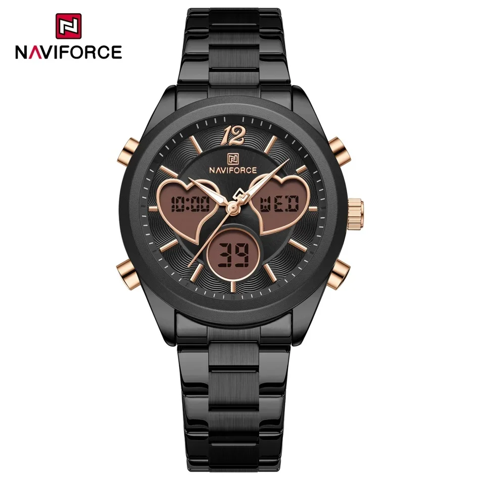 NAVIFORCE NF8045S Women's Elegant Night Light Anti Double Display Clock Stainless Steel Strap Ladies's Reloj Mujer
NAVIFORCE NF8045S Women's Elegant Night Light Anti Double Display Clock Stainless Steel Strap Ladies's Reloj Mujer