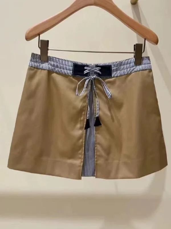Quali S Home Summer Faionable Art School Sle Striped Patchwork Belted A-Line Skirt High Waist Cotton Color
Quali S Home Summer Faionable Art School Sle Striped Patchwork Belted A-Line Skirt High Waist Cotton Color