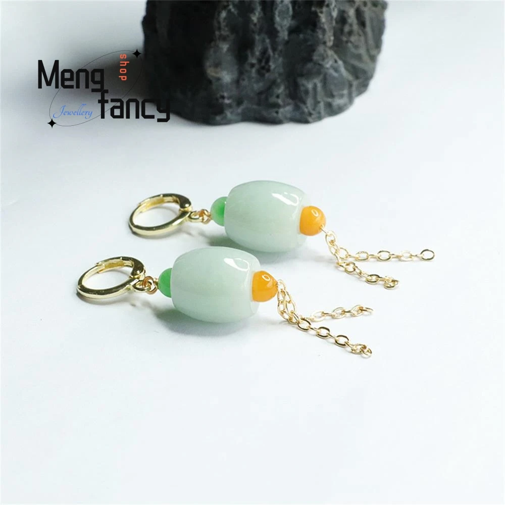 Natural Myanmar A-goods Jadeite Lulutong Earrings Exquisite Elegant Simple High-grade Sexy Young Girls Luxury Fashion Jewelry
Natural Myanmar A-goods Jadeite Lulutong Earrings Exquisite Elegant Simple High-grade Sexy Young Girls Luxury Fashion Jewelry