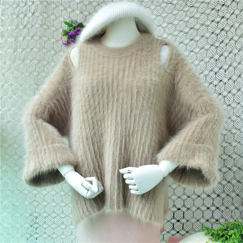 Women Mujer Autumn Winter Fashion Hairy Mink Cashmere Knitted Off Shoulder Sleeves O-Neck Loose Pullover Sweater Jumper Pull Top
Women Mujer Autumn Winter Fashion Hairy Mink Cashmere Knitted Off Shoulder Sleeves O-Neck Loose Pullover Sweater Jumper Pull Top