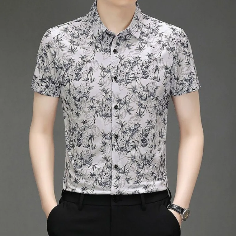 Men's Short Sleeve Floral Print Shirt Slim Fit Casual Button Down Top
Men's Short Sleeve Floral Print Shirt Slim Fit Casual Button Down Top