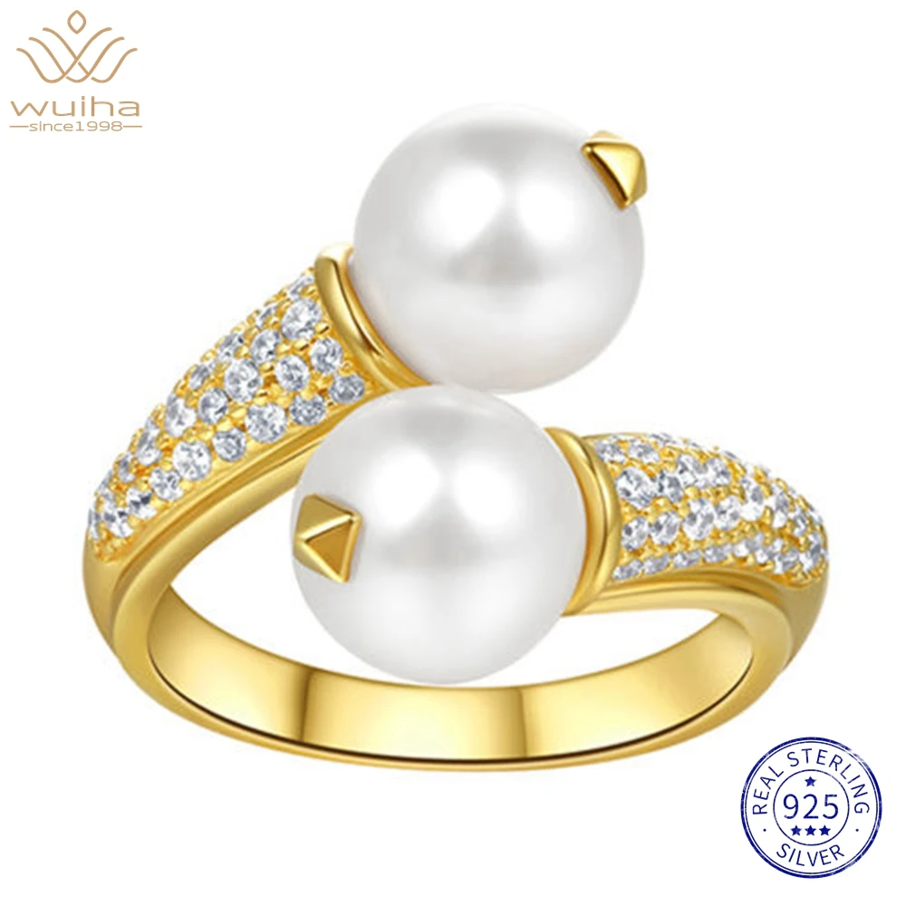 WUIHA 18K Gold Plated 925 Sterling Silver Natural 8MM Pearl High Carbon Diamond Gems Vintage Rings Fine Jewelry Anniversary Gift
WUIHA 18K Gold Plated 925 Sterling Silver Natural 8MM Pearl High Carbon Diamond Gems Vintage Rings Fine Jewelry Anniversary Gift