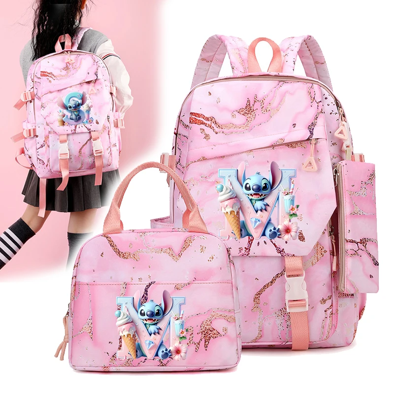 3Pcs/set Disney Stitch Backpack with Lunch Bag Colorful Pink Student Schoolbag Pencilcase Fashion Teenager Girl Bookbag Gifts
3Pcs/set Disney Stitch Backpack with Lunch Bag Colorful Pink Student Schoolbag Pencilcase Fashion Teenager Girl Bookbag Gifts