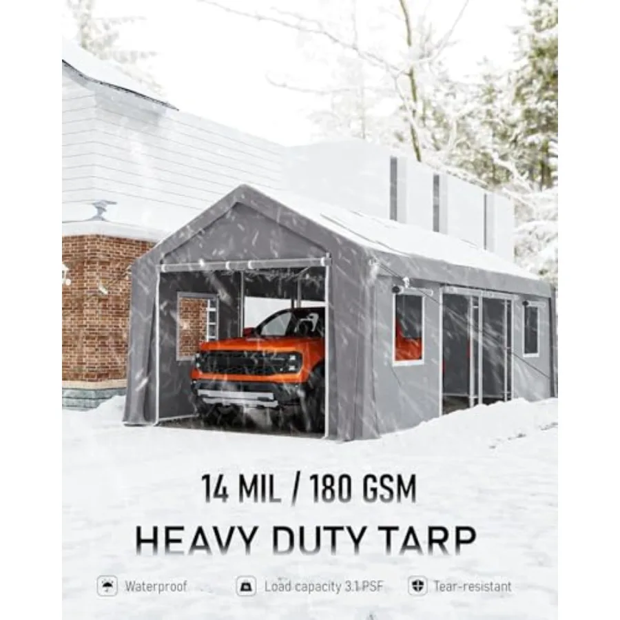 Carport replacement doors: heavy-duty 180G polyester zipper doors black windproof waterproof UV-protected for 13' x 20'13' x 25
Carport replacement doors: heavy-duty 180G polyester zipper doors black windproof waterproof UV-protected for 13' x 20'13' x 25