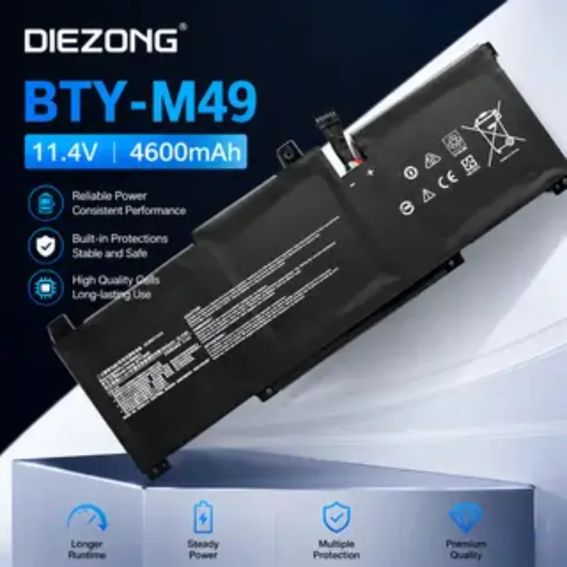 High-Quality In Stock BTY-M49 Laptop Battery For MSI Prestige 14 A10SC Prestige 14 Hands-On A10M 11.4V/52.4Wh/4600mAh
High-Quality In Stock BTY-M49 Laptop Battery For MSI Prestige 14 A10SC Prestige 14 Hands-On A10M 11.4V/52.4Wh/4600mAh