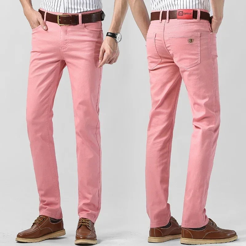 Pop Men's Stretch Skinny Jeans Casual Slim Male Clothing Straight Simple Elastic Business Denim Trousers Yellow Pink Red
Pop Men's Stretch Skinny Jeans Casual Slim Male Clothing Straight Simple Elastic Business Denim Trousers Yellow Pink Red