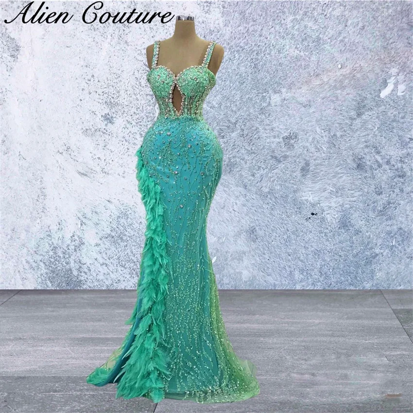Glitter Turquoise Evening Dresses 2024 Bead Crystal Diamond Feathers Prom Party Dress Wedding Reception Birthday Gown
Glitter Turquoise Evening Dresses 2024 Bead Crystal Diamond Feathers Prom Party Dress Wedding Reception Birthday Gown
