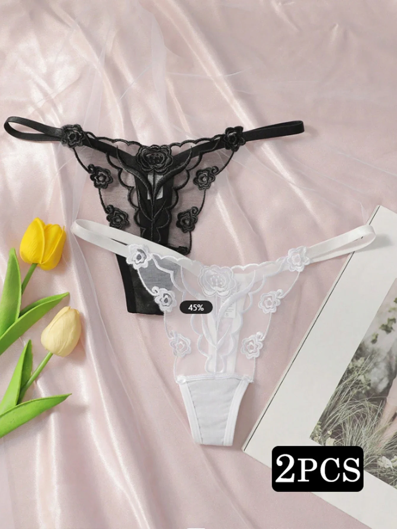 2pcs Ladies' New Lace Sexy Black And White Embroidered Flower Print Sexy Set Thong Underwear C2648
2pcs Ladies' New Lace Sexy Black And White Embroidered Flower Print Sexy Set Thong Underwear C2648