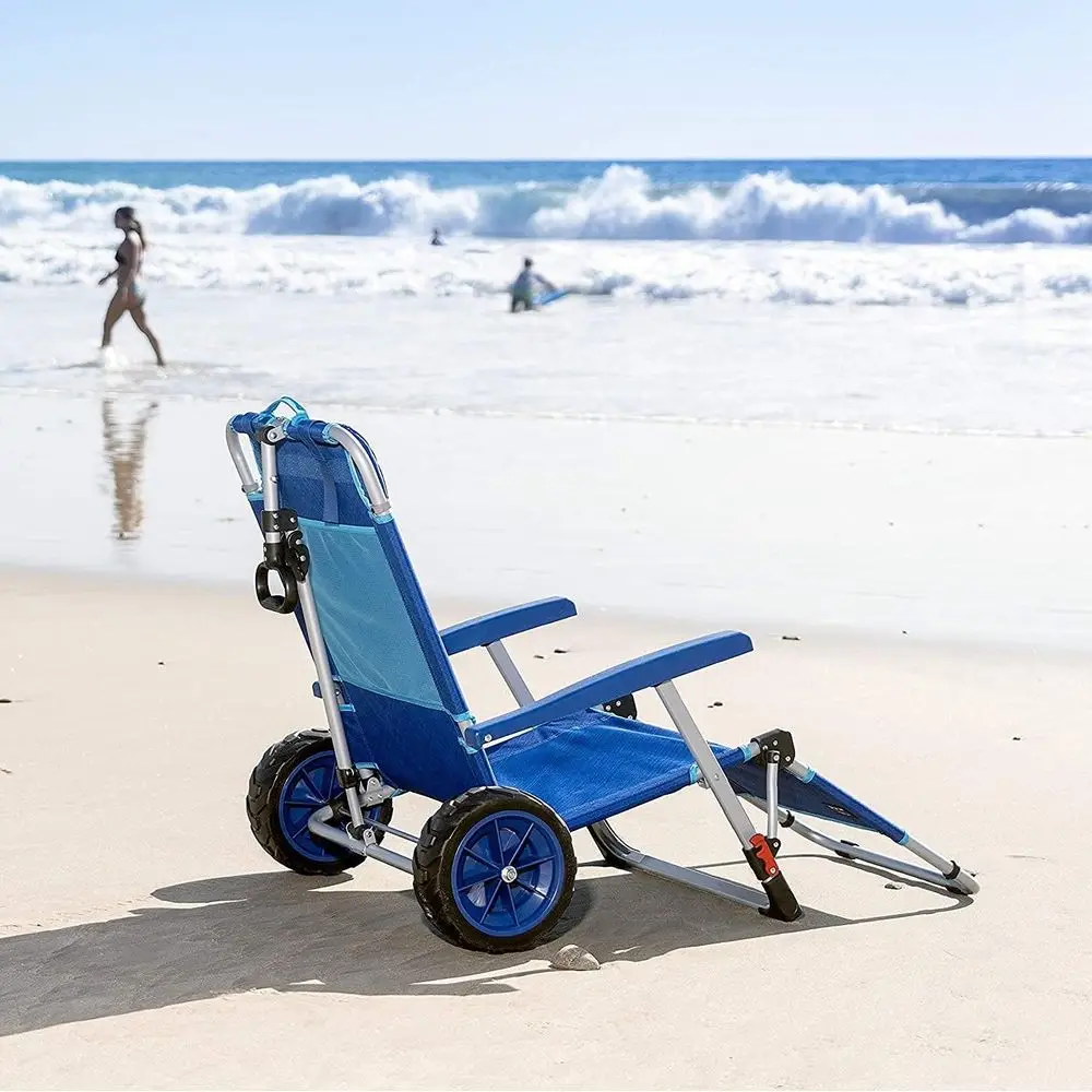 Portable Blue Beach Lounge Chair & Cargo Cart - Lockable Sun Chair, Comfortable Recliner, Large Capacity Net Basket, All-Terrain
Portable Blue Beach Lounge Chair & Cargo Cart - Lockable Sun Chair, Comfortable Recliner, Large Capacity Net Basket, All-Terrain
