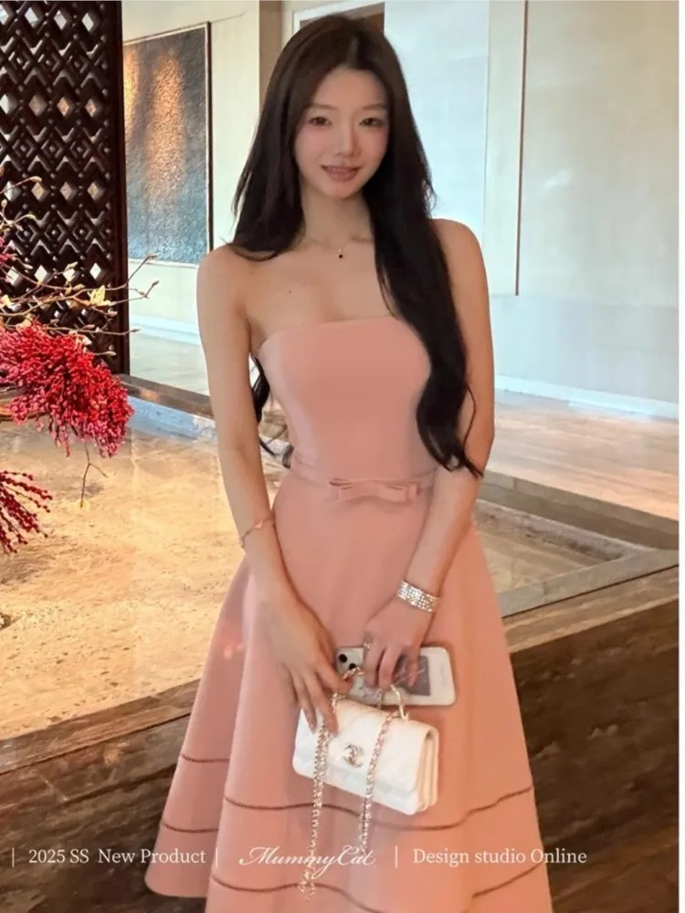 Elegant Pink Princess Strapless Evening Party Dress Summer French Romantic Dresses Woman Bow A-Line Formal Prom Event Gown
Elegant Pink Princess Strapless Evening Party Dress Summer French Romantic Dresses Woman Bow A-Line Formal Prom Event Gown