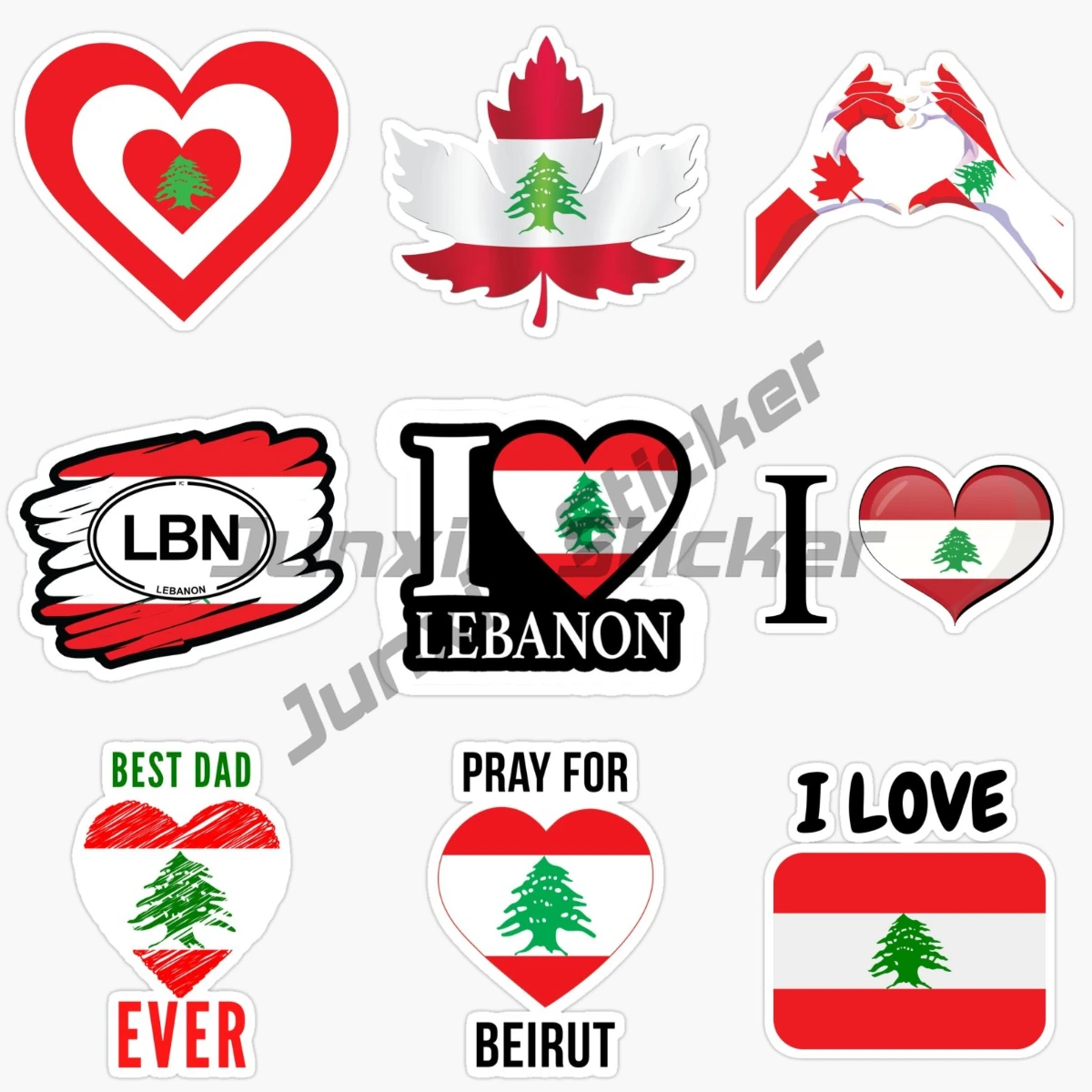 I Love Lebanon, Lebanon, and Canada Flag Creative PVC Self-adhesive Stickers Decorate Wall Window Car Van Truck Bicycle Helmet
I Love Lebanon, Lebanon, and Canada Flag Creative PVC Self-adhesive Stickers Decorate Wall Window Car Van Truck Bicycle Helmet