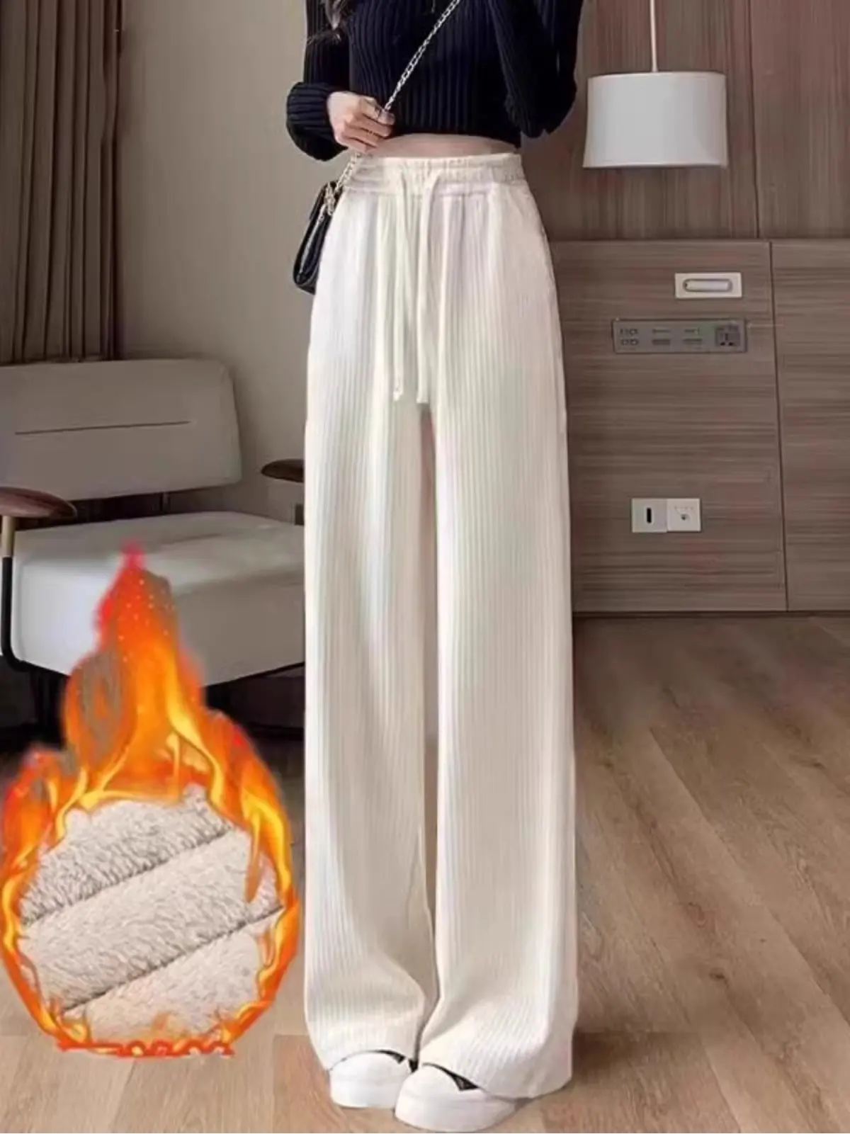 Lamb Velvet Thickened Corduroy Wide Leg Pants Women's Loose Fit Straight Cut Drapey Autumn Winter New Style Casual Trousers
Lamb Velvet Thickened Corduroy Wide Leg Pants Women's Loose Fit Straight Cut Drapey Autumn Winter New Style Casual Trousers