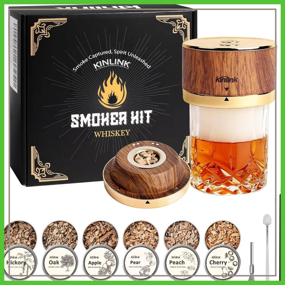 Electric Whiskey Smoker Kit with 7 LED Lights, 6 Wood Chips, Magnetic Base, Cocktail Smoker Set for Home Bar
Electric Whiskey Smoker Kit with 7 LED Lights, 6 Wood Chips, Magnetic Base, Cocktail Smoker Set for Home Bar