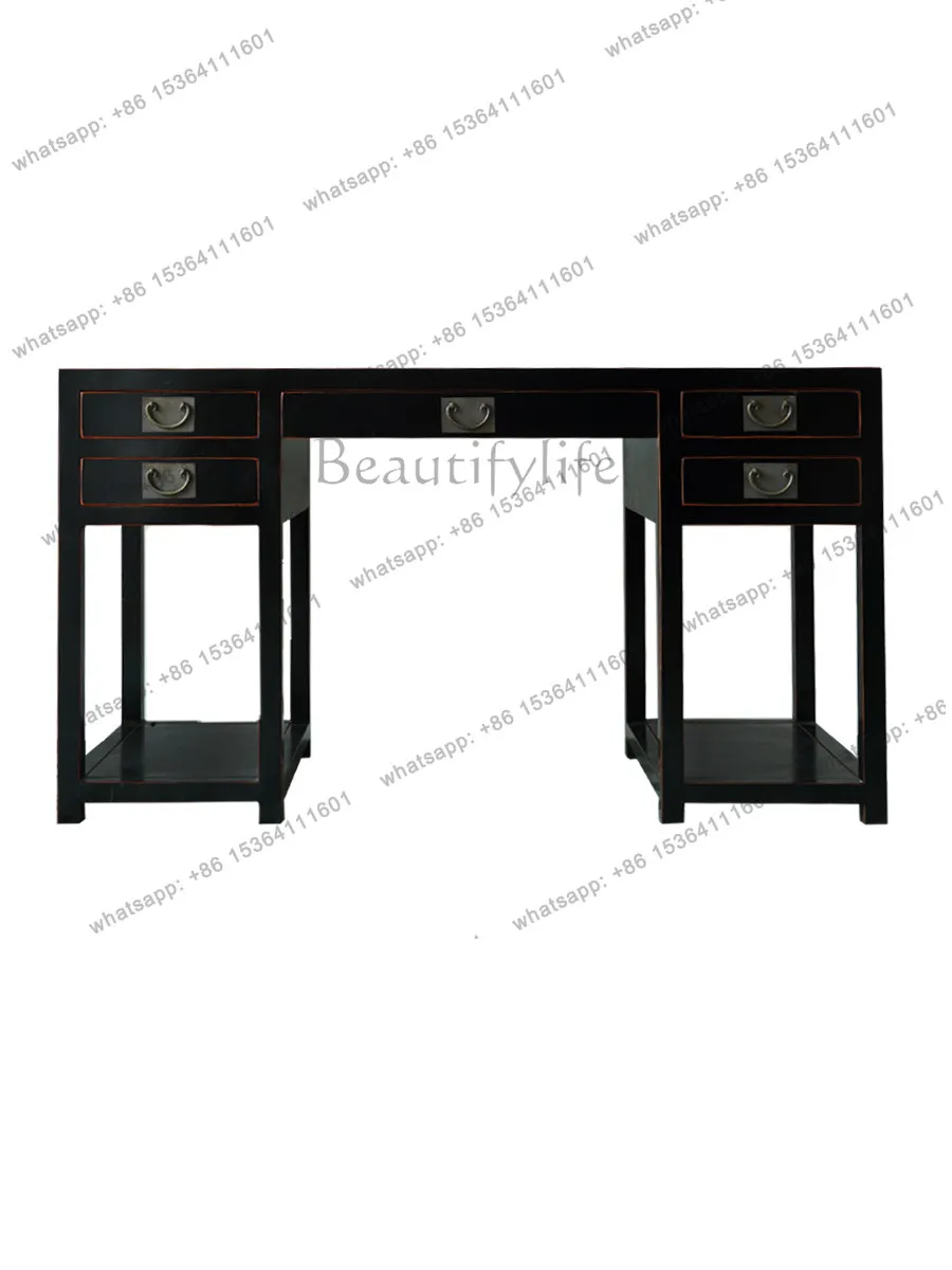 New Chinese retro solid wood desk elm writing desk retro old furniture
New Chinese retro solid wood desk elm writing desk retro old furniture