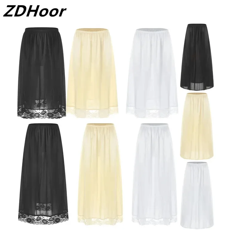 Women Thin Satin Slips Skirt Lace Hem Skirt Stylish Clothing Elastic Waistband Solid Color Inner Skirt
Women Thin Satin Slips Skirt Lace Hem Skirt Stylish Clothing Elastic Waistband Solid Color Inner Skirt
