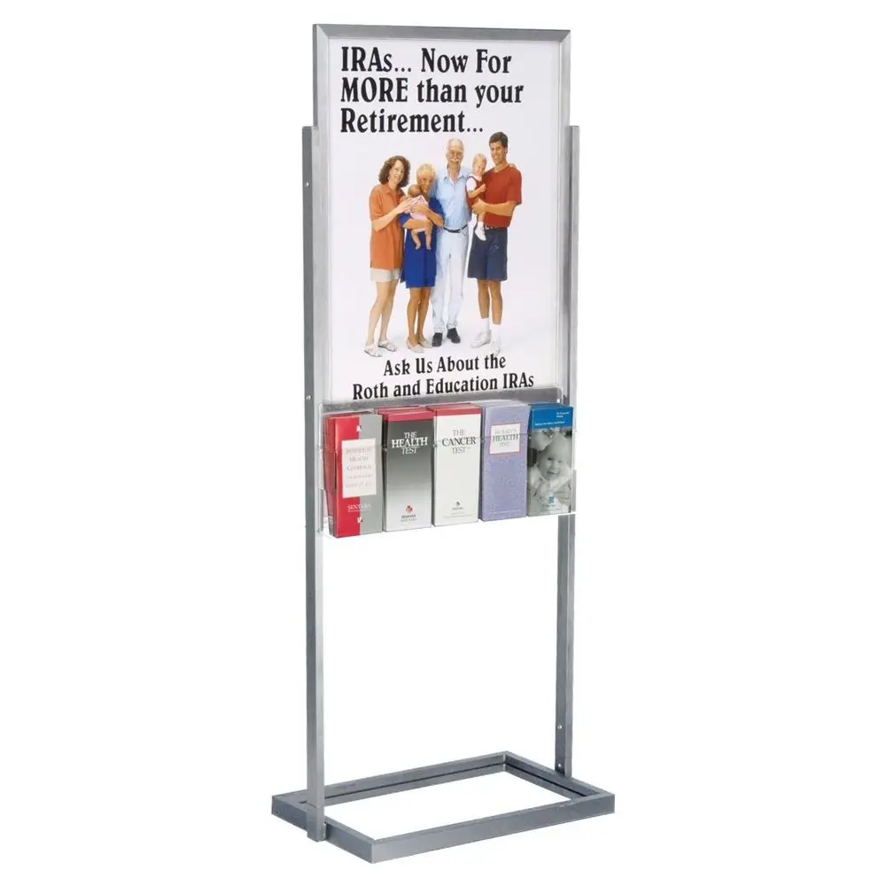 22 x 28 Poster Holder Floor Stand with 5Pocket Brochure Holder Attachment, Removable Dividers Accommodate DifferentSized Litera
22 x 28 Poster Holder Floor Stand with 5Pocket Brochure Holder Attachment, Removable Dividers Accommodate DifferentSized Litera