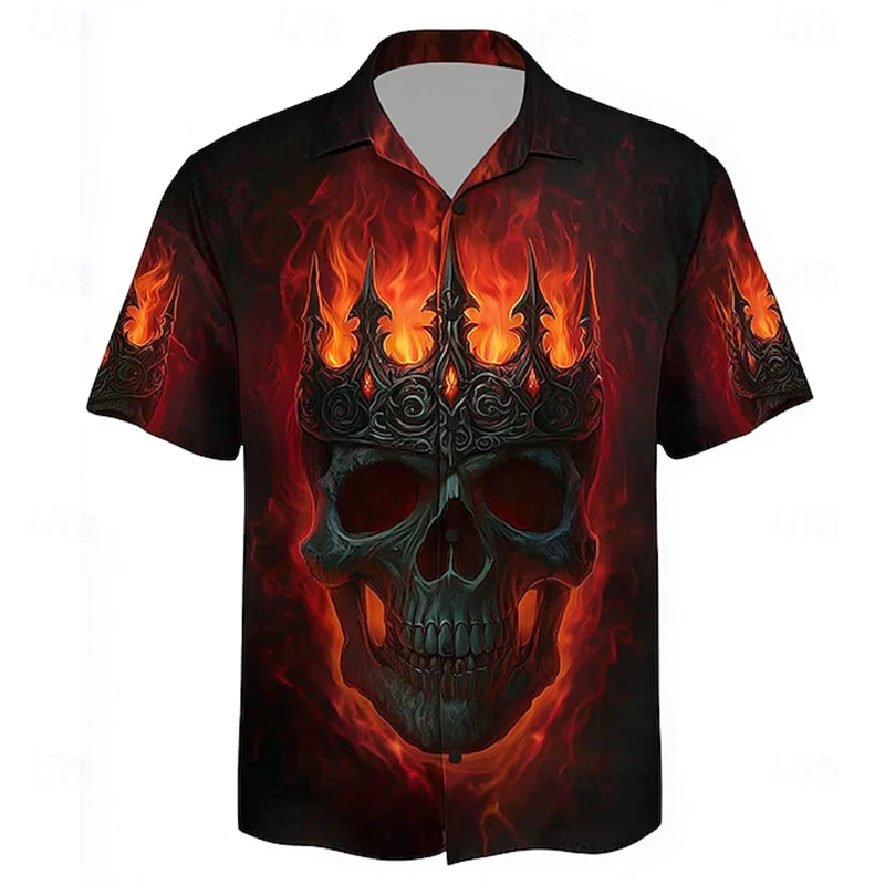 Halloween Men's Printed Shirt Casual Lightweight Slim-Fit Fashion Shirt Retro Skull King Print Short-Sleeve Loose-Fit Apparel
Halloween Men's Printed Shirt Casual Lightweight Slim-Fit Fashion Shirt Retro Skull King Print Short-Sleeve Loose-Fit Apparel