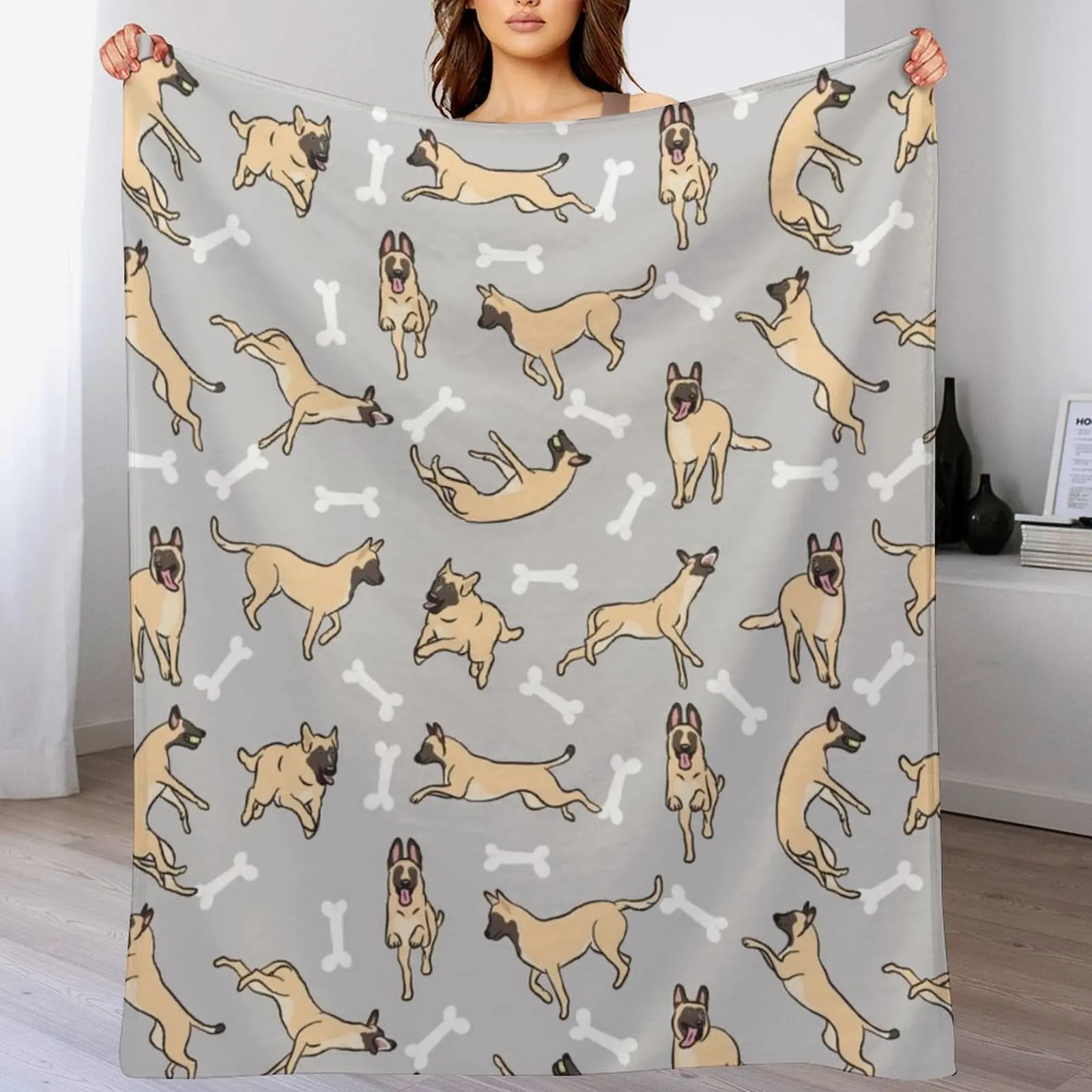 Playing Cream Belgian Malinois - Gray Background Throw Blanket Soft Solid Color Blanket for Couch Bed
Playing Cream Belgian Malinois - Gray Background Throw Blanket Soft Solid Color Blanket for Couch Bed