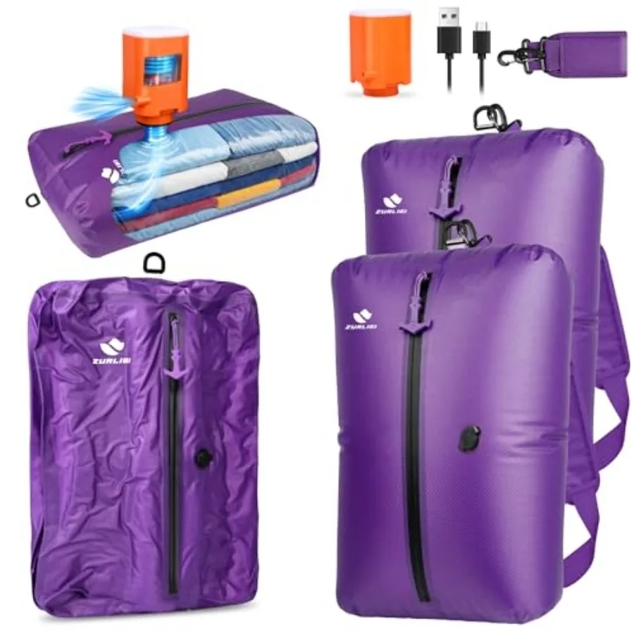 Travel Vacuum Bags with Shoulder Strap and Mini Pump IPX8 Waterproof Vacuum Seal Reusable 39L Carry-On Compression Bags for Clo
Travel Vacuum Bags with Shoulder Strap and Mini Pump IPX8 Waterproof Vacuum Seal Reusable 39L Carry-On Compression Bags for Clo