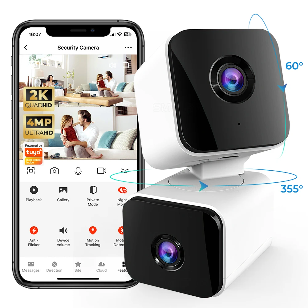 Tuya Smart WiFi 2K 4MP Home Security Monitor Auto Tracking PIR Detection Audio Google Home Alexa Connectivity 1080p PTZ
Tuya Smart WiFi 2K 4MP Home Security Monitor Auto Tracking PIR Detection Audio Google Home Alexa Connectivity 1080p PTZ