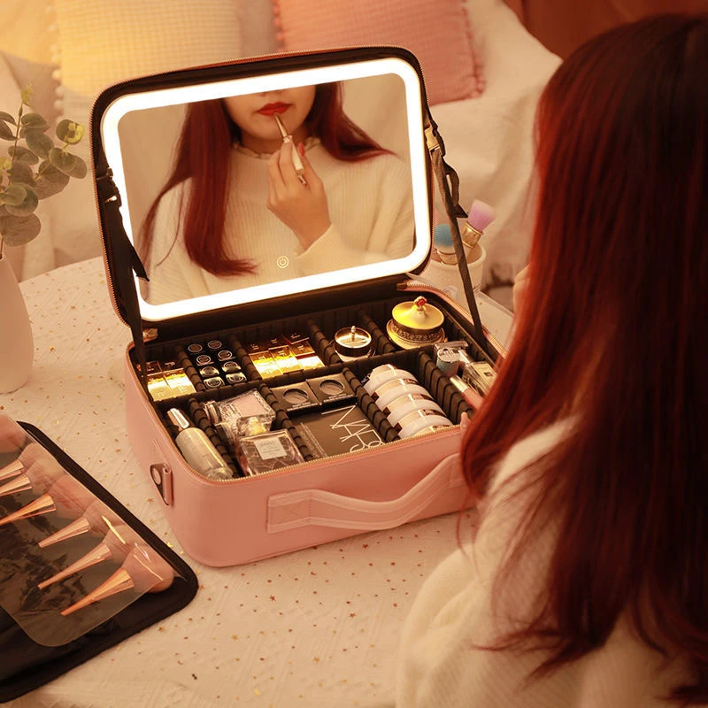 2022 New Smart LED Makeup bag With Mirror Large Capacity Professional Waterproof PU Leather Travel Cosmetic Case For Women
2022 New Smart LED Makeup bag With Mirror Large Capacity Professional Waterproof PU Leather Travel Cosmetic Case For Women