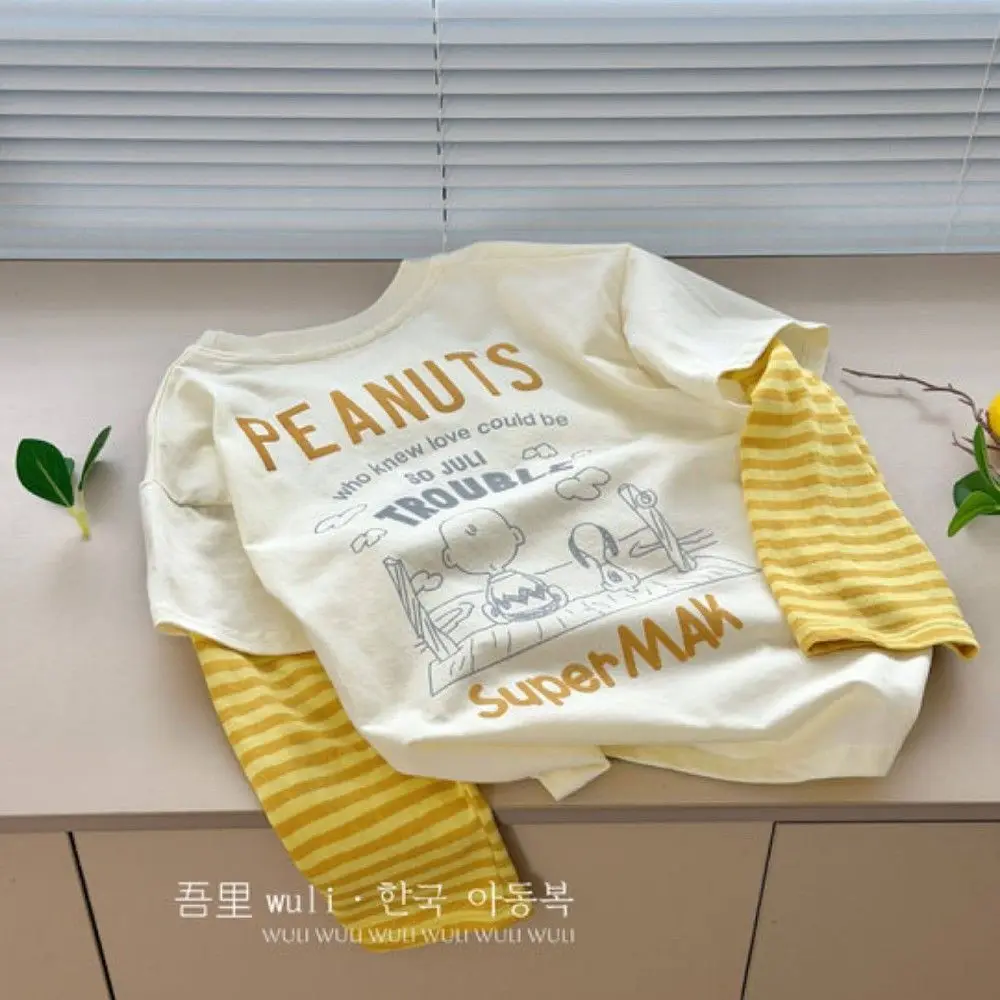 children's Striped Long Sleeve T-Shirt Spring Summer New Style Kids Letter Splicing Loose Top for Boys And Girls
children's Striped Long Sleeve T-Shirt Spring Summer New Style Kids Letter Splicing Loose Top for Boys And Girls