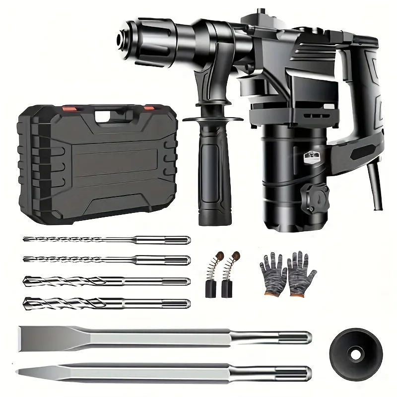 1100w, 1023.62inch, 3 Drill Bits Three-purpose Multi-functional High-power Heavy-duty Wall Removal Powder, Broken Mixed Mud, Soil Household Industrial Grade Drill, Heavy Duty Hit Drill Power Tools
1100w, 1023.62inch, 3 Drill Bits Three-purpose Multi-functional High-power Heavy-duty Wall Removal Powder, Broken Mixed Mud, Soil Household Industrial Grade Drill, Heavy Duty Hit Drill Power Tools