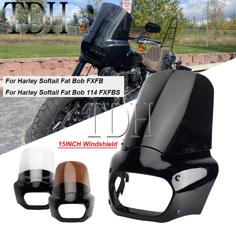 Motorcycle Headlamp Front Cowl Headlight Fairing Cover Black/Smoke/Clear 15" Shield For Harley Softail Fat Bob FXFB FXFBS 18-24
Motorcycle Headlamp Front Cowl Headlight Fairing Cover Black/Smoke/Clear 15" Shield For Harley Softail Fat Bob FXFB FXFBS 18-24
