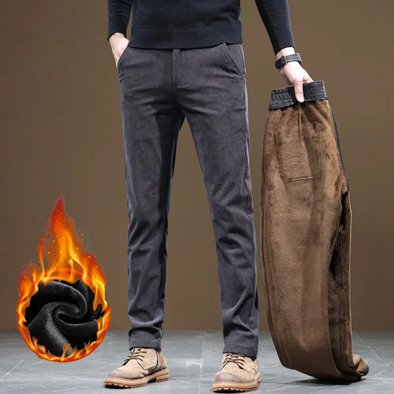 Men Winter Thermal Business Casual Pants Male Snow Warm Plush Fleece Straight Leg Pants Fashion Simplicity Black Gray Trousers
Men Winter Thermal Business Casual Pants Male Snow Warm Plush Fleece Straight Leg Pants Fashion Simplicity Black Gray Trousers