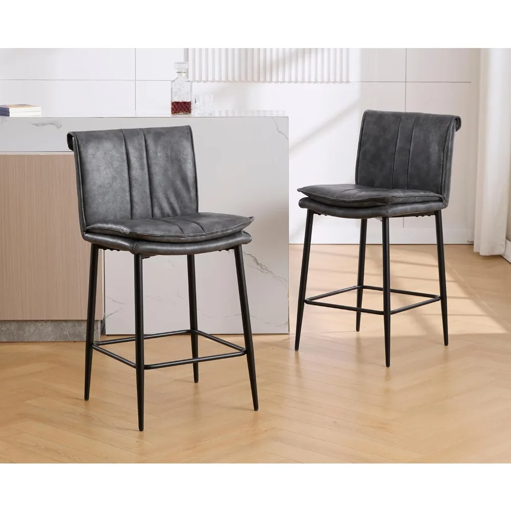 Leather Counter Height Bar Stools Set of 2 Modern 26 Inch Barstools with Back Upholstered Breakfast Counter Stools with
Leather Counter Height Bar Stools Set of 2 Modern 26 Inch Barstools with Back Upholstered Breakfast Counter Stools with