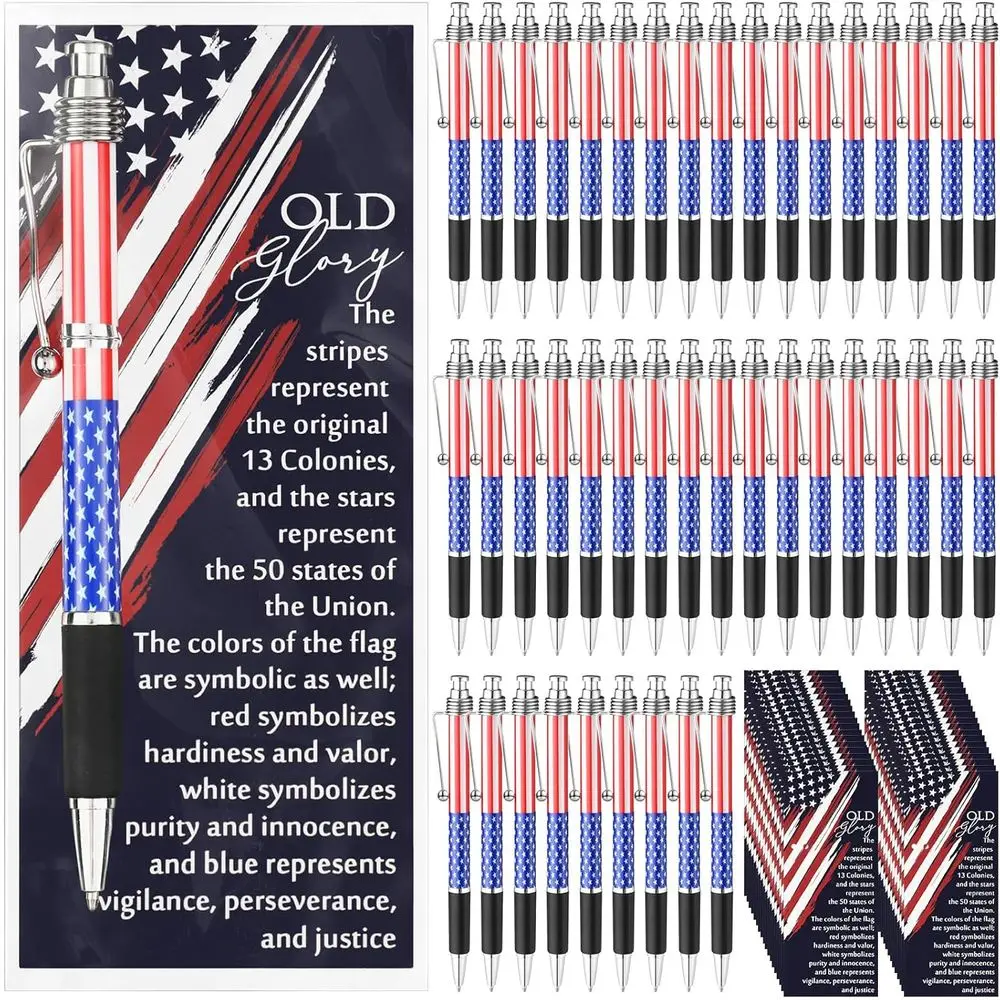 200-Set Patriotic American Flag Pens Bulk, Black Ink Retractable, Stars Stripes Bookmarks, Stationery for Military Appreciation,
200-Set Patriotic American Flag Pens Bulk, Black Ink Retractable, Stars Stripes Bookmarks, Stationery for Military Appreciation,