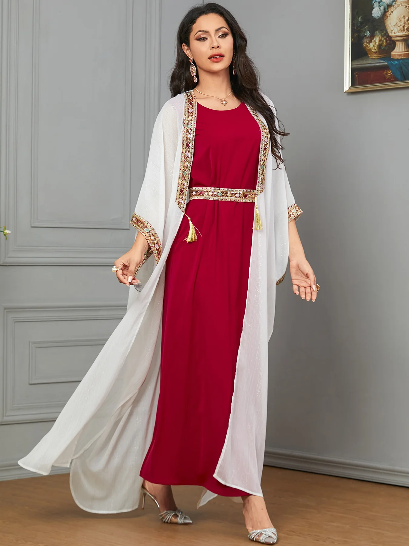 Dubai Diamonds Open Kimono Abaya for Women Muslim Two Piece Set Ramadan Turkey Kaftan Islamic Clothing Kebaya Robe Eid Djellaba
Dubai Diamonds Open Kimono Abaya for Women Muslim Two Piece Set Ramadan Turkey Kaftan Islamic Clothing Kebaya Robe Eid Djellaba