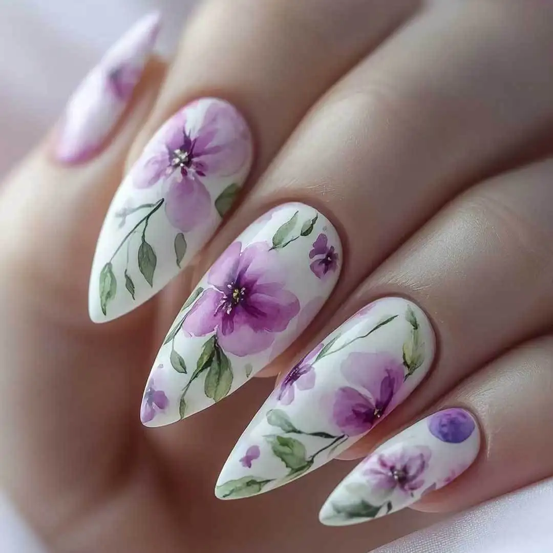 24Pcs Mid-length Almond Fake Nails Perple Flower with Design Press on False Nails Wearable Artificial Full Cover Nails Tips Art
24Pcs Mid-length Almond Fake Nails Perple Flower with Design Press on False Nails Wearable Artificial Full Cover Nails Tips Art