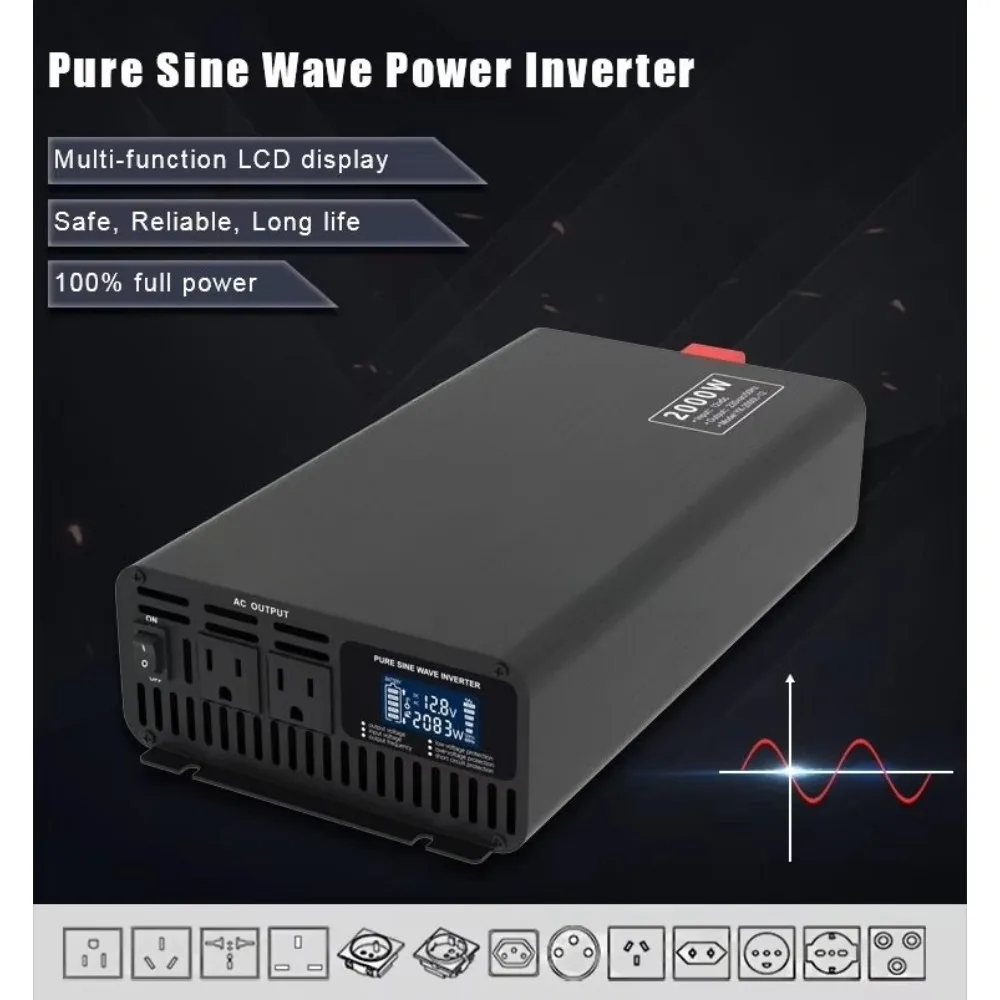 2kw Dc 12v 24v 48v to Ac 220v Pure Wave Sine Power Converter Inverter
2kw Dc 12v 24v 48v to Ac 220v Pure Wave Sine Power Converter Inverter