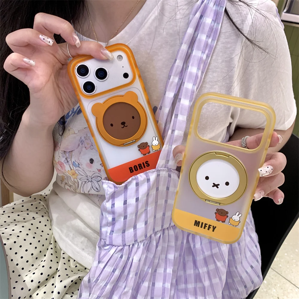 Cute Bear Miffy Rabbit With 360° Rotate Stand Phone Case for iPhone 16 Pro Max 15 16 17 15 Pro 17 Pro Cover Shockproof Cover
Cute Bear Miffy Rabbit With 360° Rotate Stand Phone Case for iPhone 16 Pro Max 15 16 17 15 Pro 17 Pro Cover Shockproof Cover