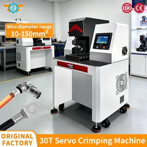 Servo Terminal Crimping Machine 30T Hexagonal Die Riveter for 10-150mm² Coaxial Cable for Communication Electrical Indurtries