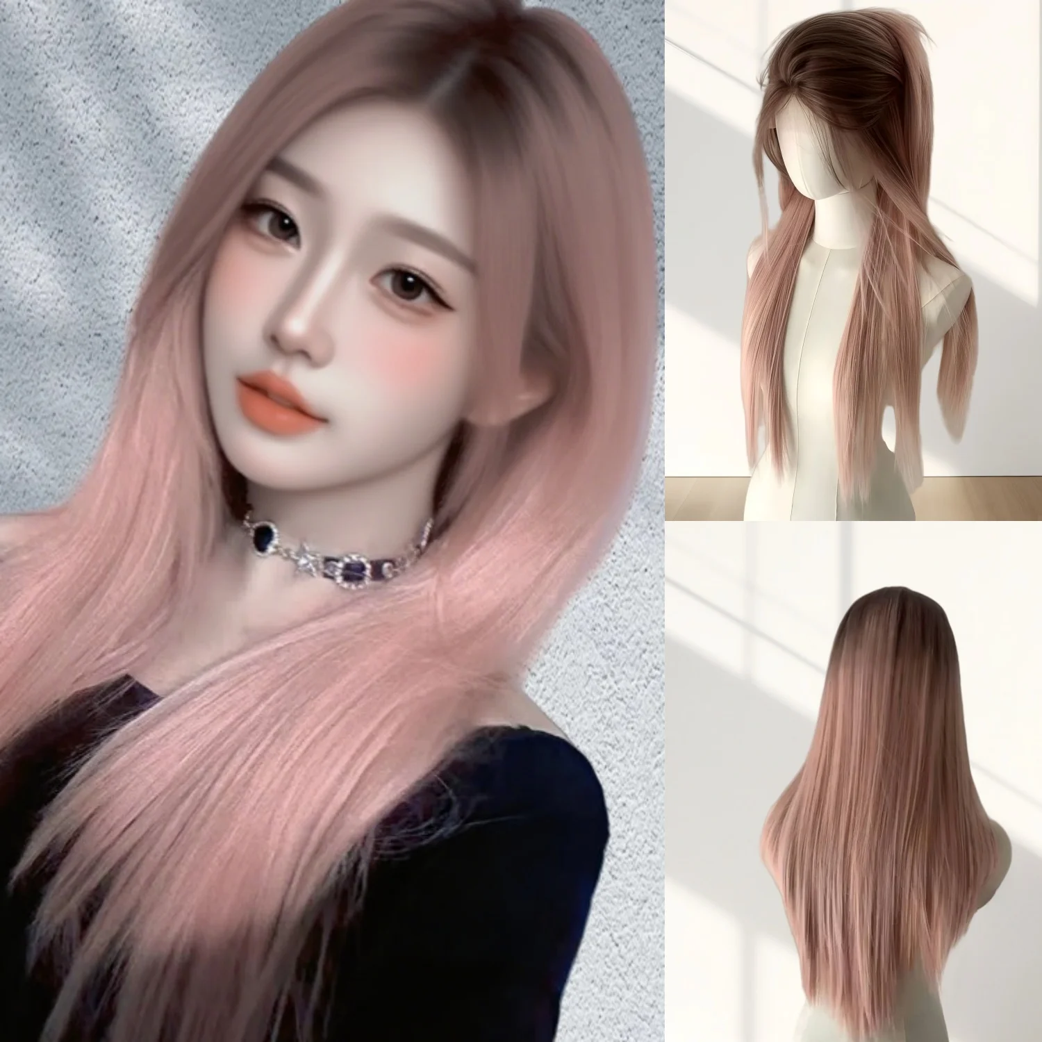 60cm Ombre Pink Long Straight Wig Heat-Resistant Breathable Rose Net Adjustable Strap Synthetic for Women Daily or Cosplay
60cm Ombre Pink Long Straight Wig Heat-Resistant Breathable Rose Net Adjustable Strap Synthetic for Women Daily or Cosplay